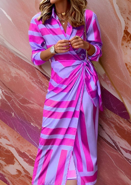 Robe Rayée Femme Élégante Confortable