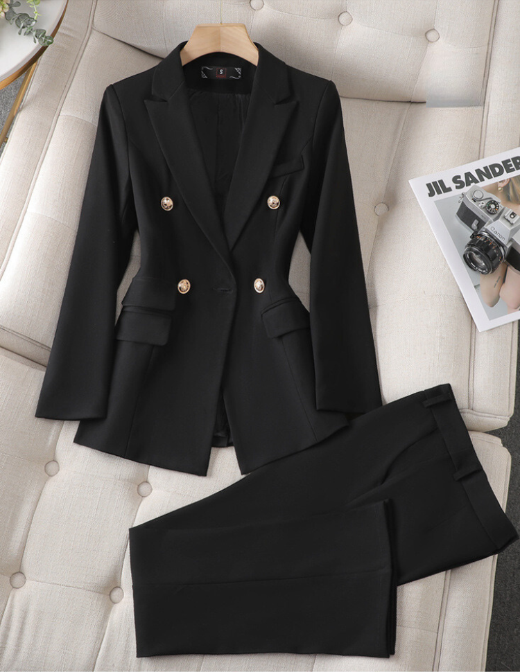 Blazer Femme Blanc Élégant 2 Boutons
