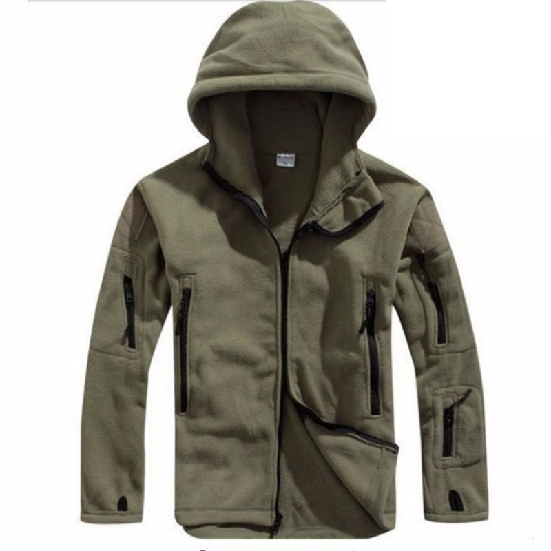 Veste Parka Homme Polaire avec Capuche et Poches Réglables