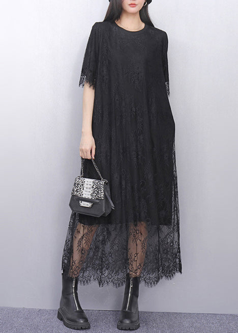 Robe d'été en dentelle noire écologique légère - EasyApparels