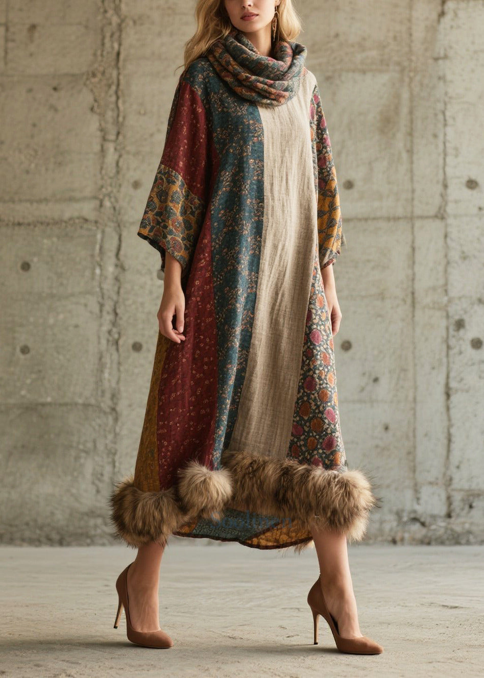 Robe douce en fausse fourrure épaisse pour automne - EasyApparels