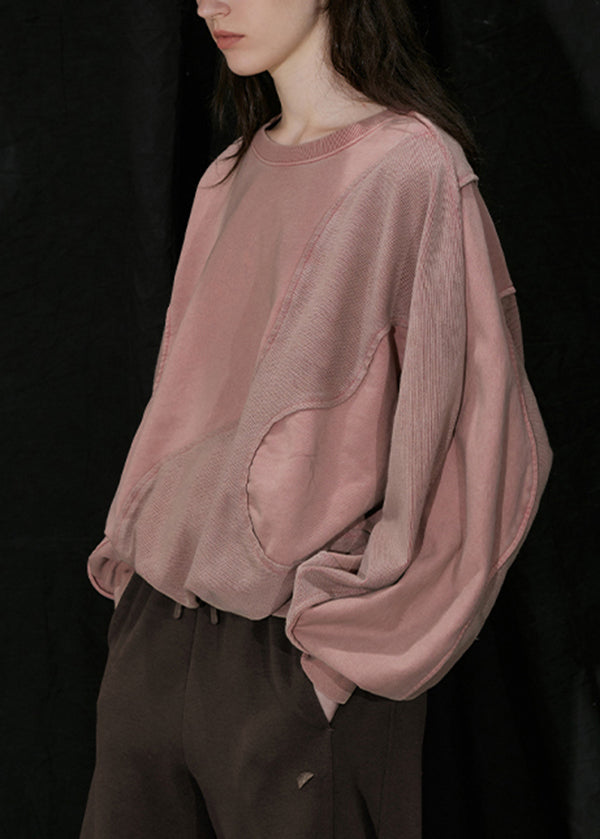 Doucesse sweat-shirt rose en coton pour femme automne - EasyApparels