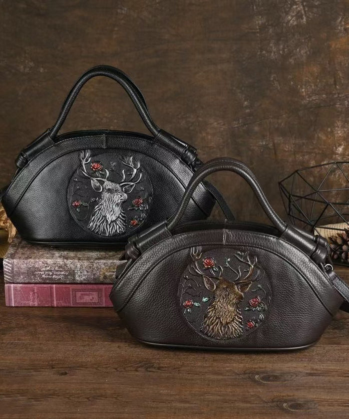 Sac à main en cuir noir avec motif sauvage - EasyApparels