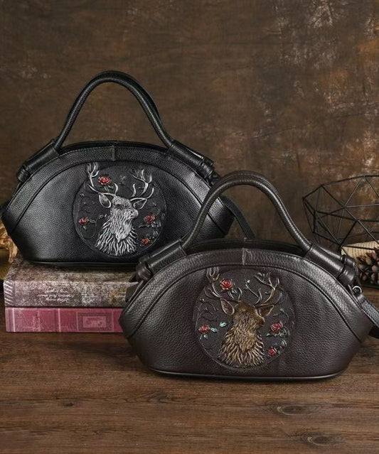 Sac à main en cuir noir avec motif sauvage - EasyApparels