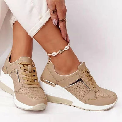 Chaussures running femme légères et confortables beige clair