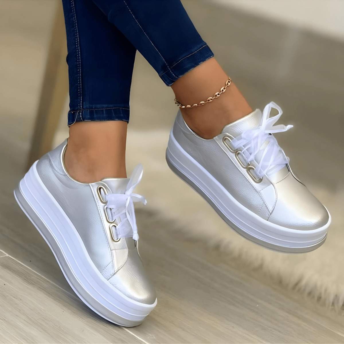 Chaussures de loisir femme élégantes à lacets