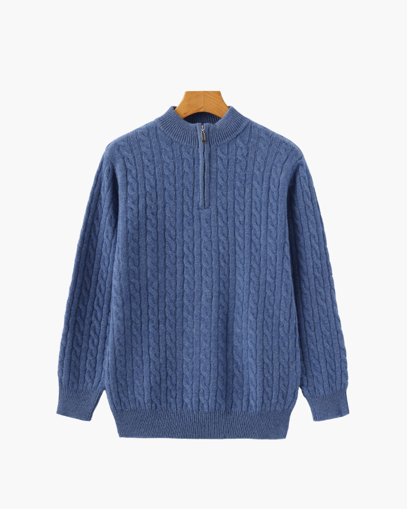 Pull en Maille Bleu Marine et Chaussures en Cuir Mocha Ensemble 2 Pièces