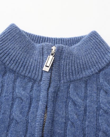 Pull en Maille Bleu Marine et Chaussures en Cuir Mocha Ensemble 2 Pièces