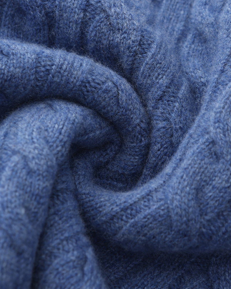 Pull Homme Châle Câble Tricot Épais et Doux au Col Zip