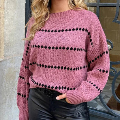 Pull Féminin Oversize Col Rond Doux