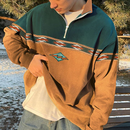 Pull Homme Sweat Fleece Doux Coupe Demi-Zip - PanierRoyale