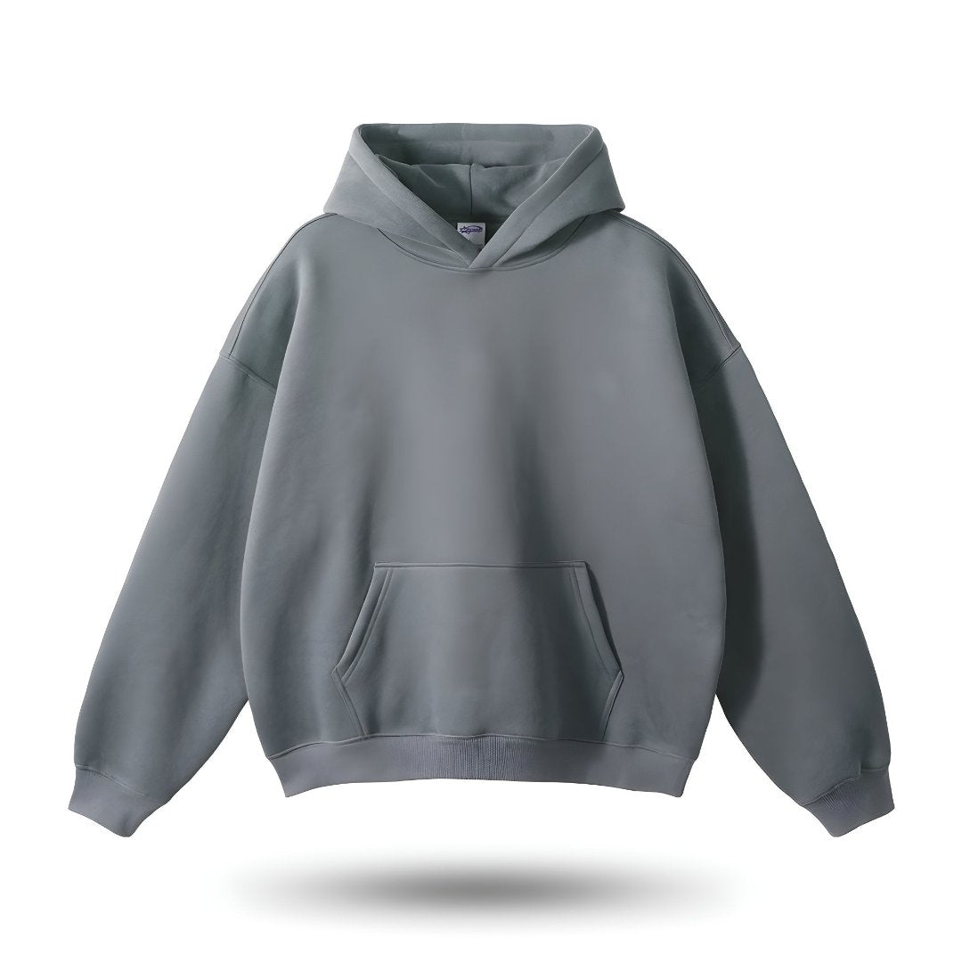 Sweat à capuche gris uni et confortable pour homme et femme - PanierRoyale