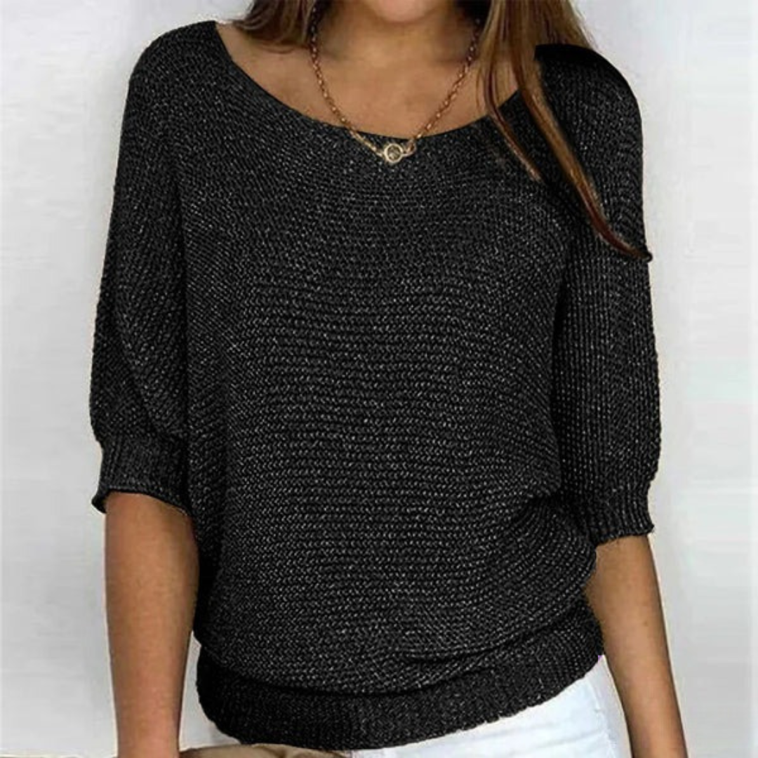 Pull femme vert olive manches courtes → Pull femme olive décontracté court de manche
