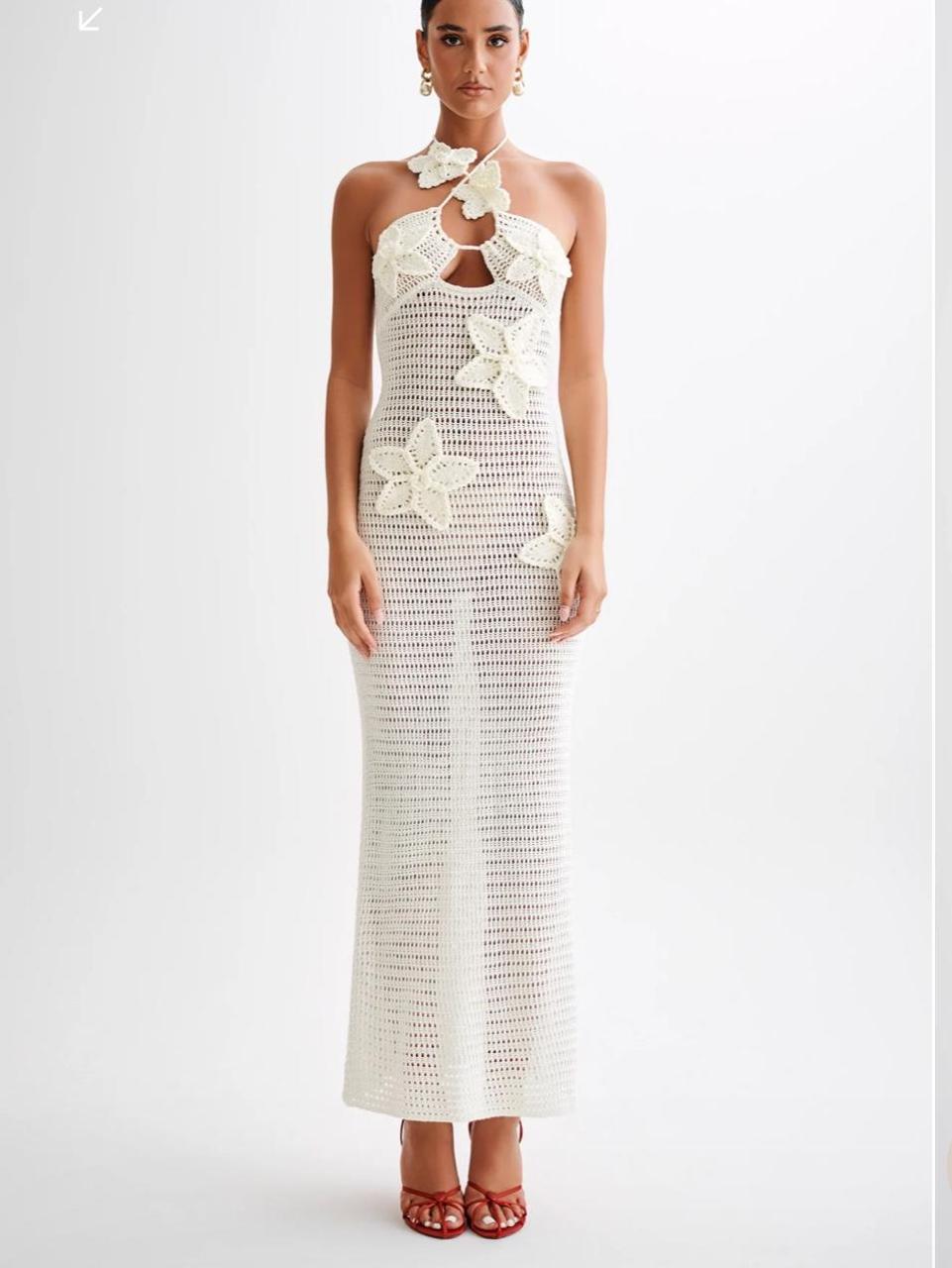 Robe Maxi Femmes à Fleurs avec Col en V