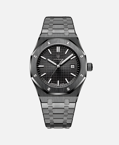 Montre Homme Élégante 41mm Boîtier Acier Inoxydable