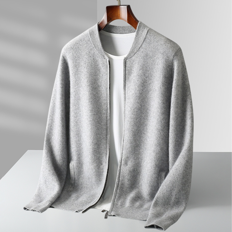 Cardigan Homme Laine Chaud et Élégant avec Fermeture Éclair - BerlinGlamour