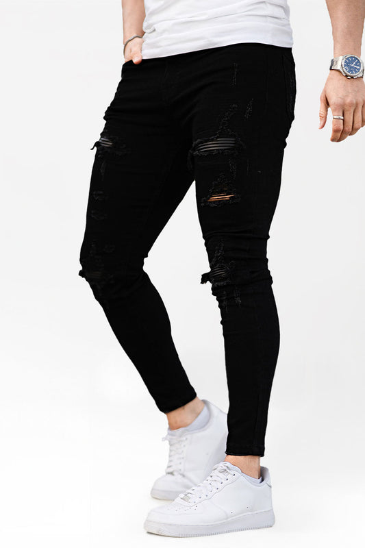 Jean Skinny Noir Déchiré Homme - BerlinGlamour