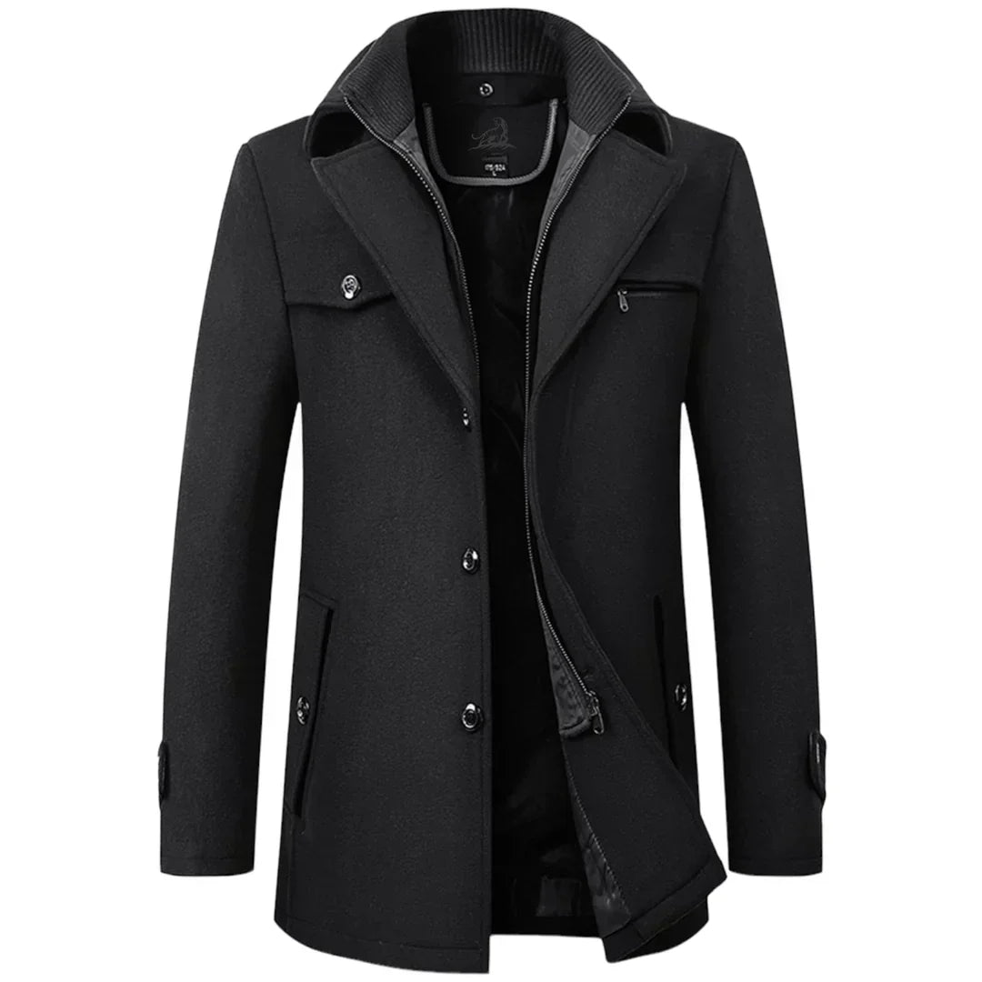 Manteau Homme Hiver Noir Tailleur - PanierRoyale