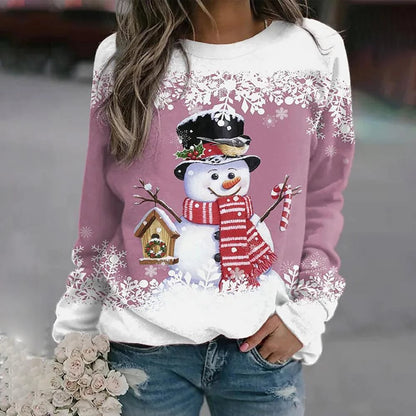 Pull Femme Hiver Doux et Coloré avec Imprimé Hiver Chic