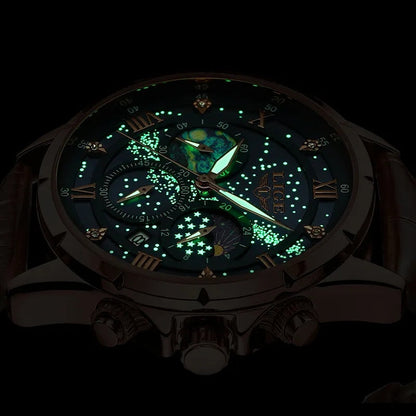 Montre Homme Élégante Cuir Brun