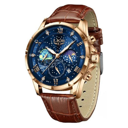 Montre Homme Élégante Cuir Brun
