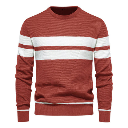 Pull Homme Rayé Col Rond Classique