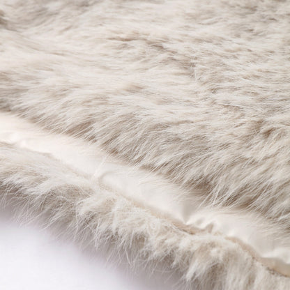 Pullover Femme Épaules Découvertes en Fausse Fourrure