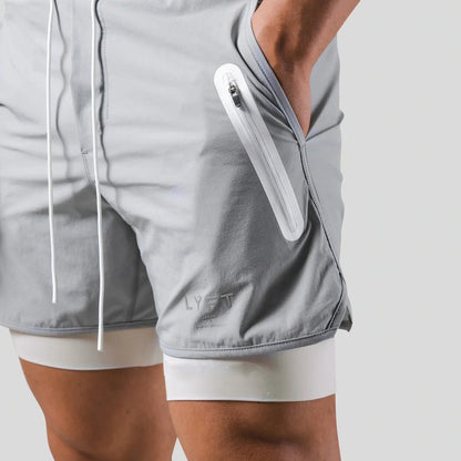 Short de Sport Homme 2 en 1 pour Équipement de Fitness