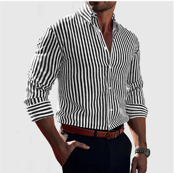 Chemise Homme à Rayures Fines pour Travail ou Week-end