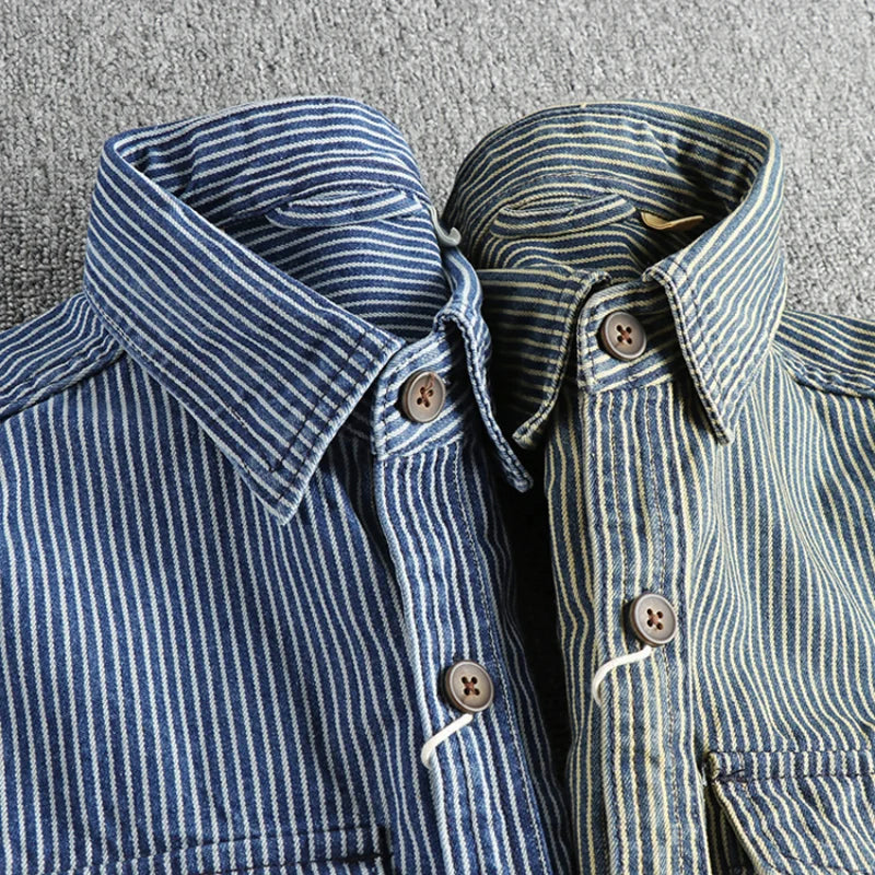 Chemise Denim Homme Vintage Style Décontracté