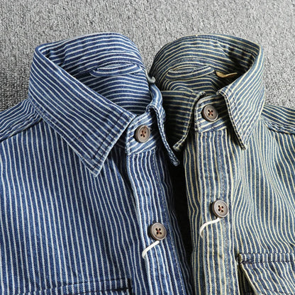 Chemise Denim Homme Vintage Style Décontracté
