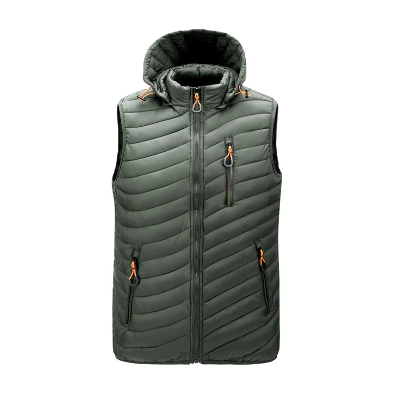 Gilet Homme Hiver Noir épais et chaud sans manches