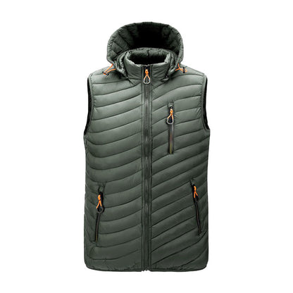 Gilet Homme Hiver Noir épais et chaud sans manches