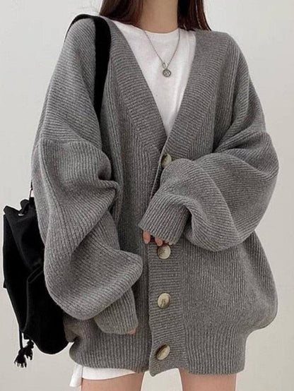 Cardigan Femme Long Chic à Boutons