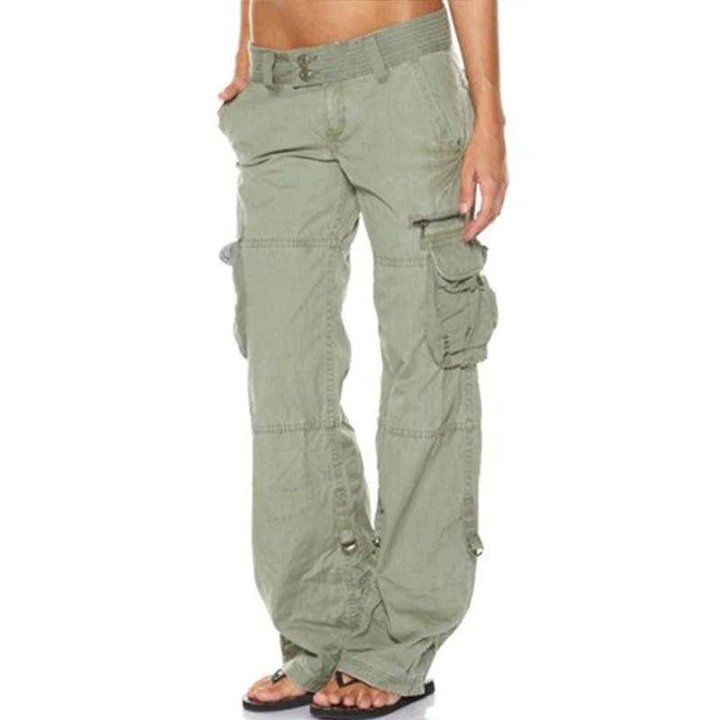 Pantalon Cargo Féminin Noir Coton Confortable