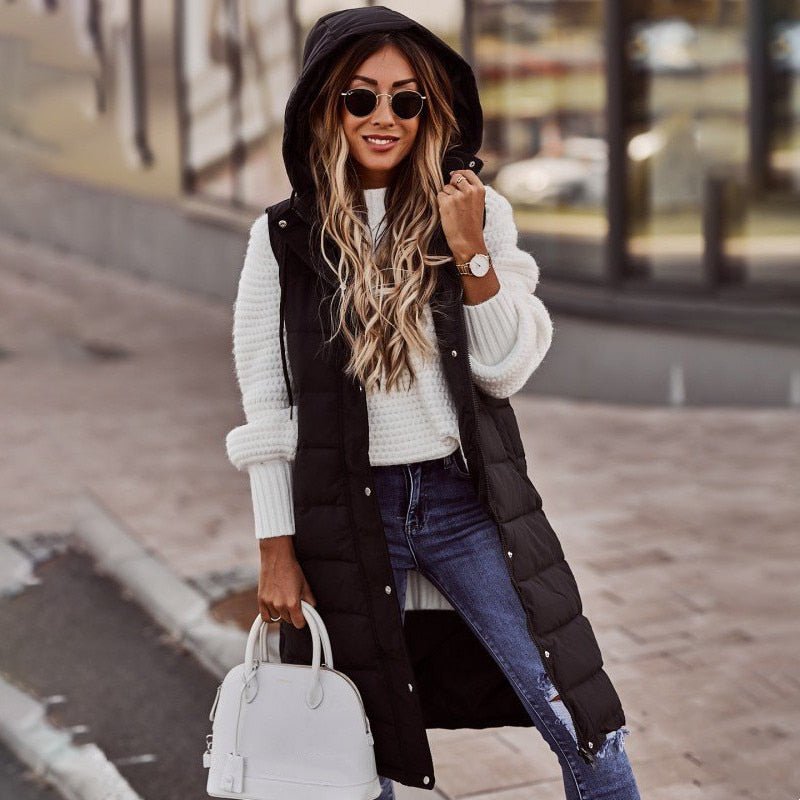 Veste d'hiver femme longue et chaude avec capuche - BerlinGlamour