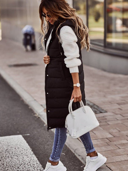 Gilet Long À Capuche Pour Femme | Sans Manches