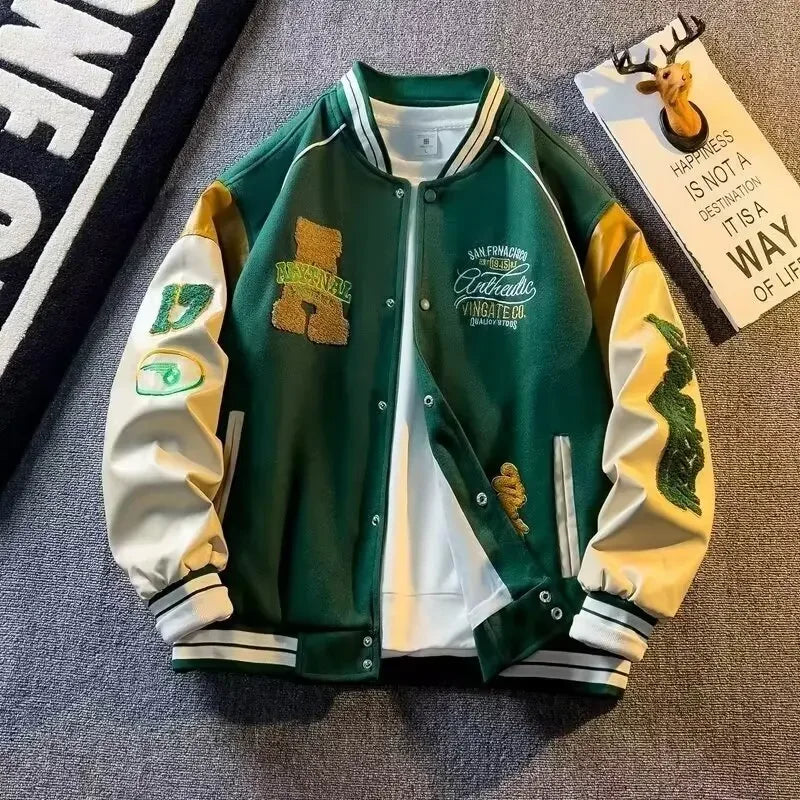 Blouson Homme Coton Style Varsity Coupe Vintage - PanierRoyale