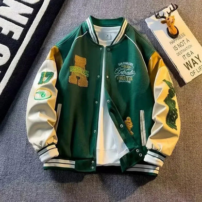 Blouson Homme Coton Style Varsity Coupe Vintage - PanierRoyale