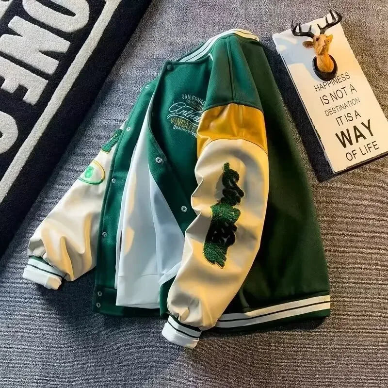 Blouson Homme Coton Style Varsity Coupe Vintage