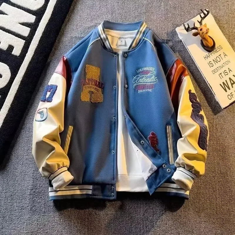 Blouson Homme Coton Style Varsity Coupe Vintage