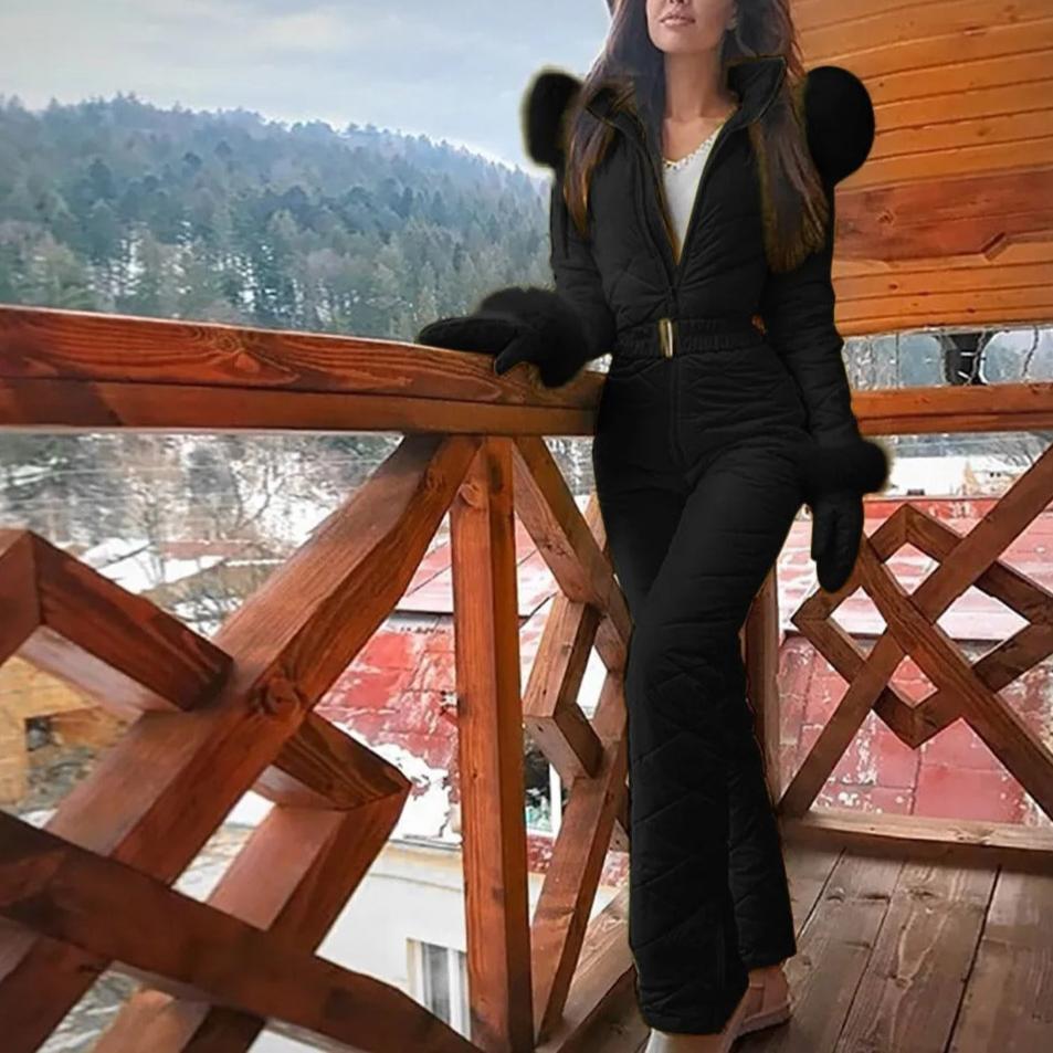 Combinaison Ski Femme Taille Slim avec Fermeture Éclair