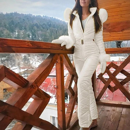 Combinaison Ski Femme Taille Slim avec Fermeture Éclair