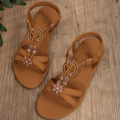 Perloria™ – Sandales Plates Femme Chic et Confortables pour l’Été