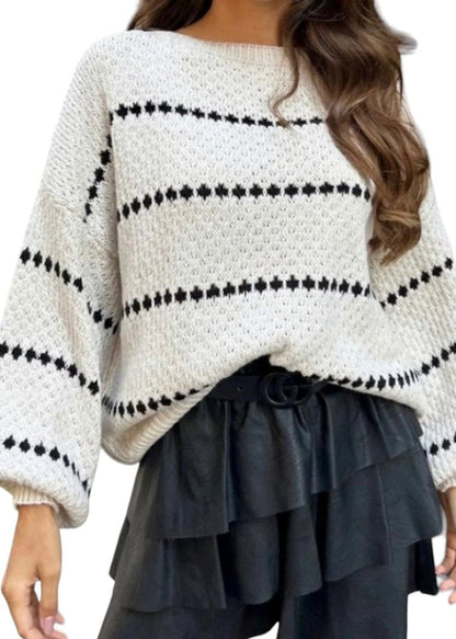 Pull Oversize Chic à Motifs Pois