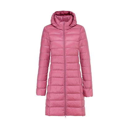 Veste D'Hiver Longue pour Femme avec Capuche et Remplissage Doux