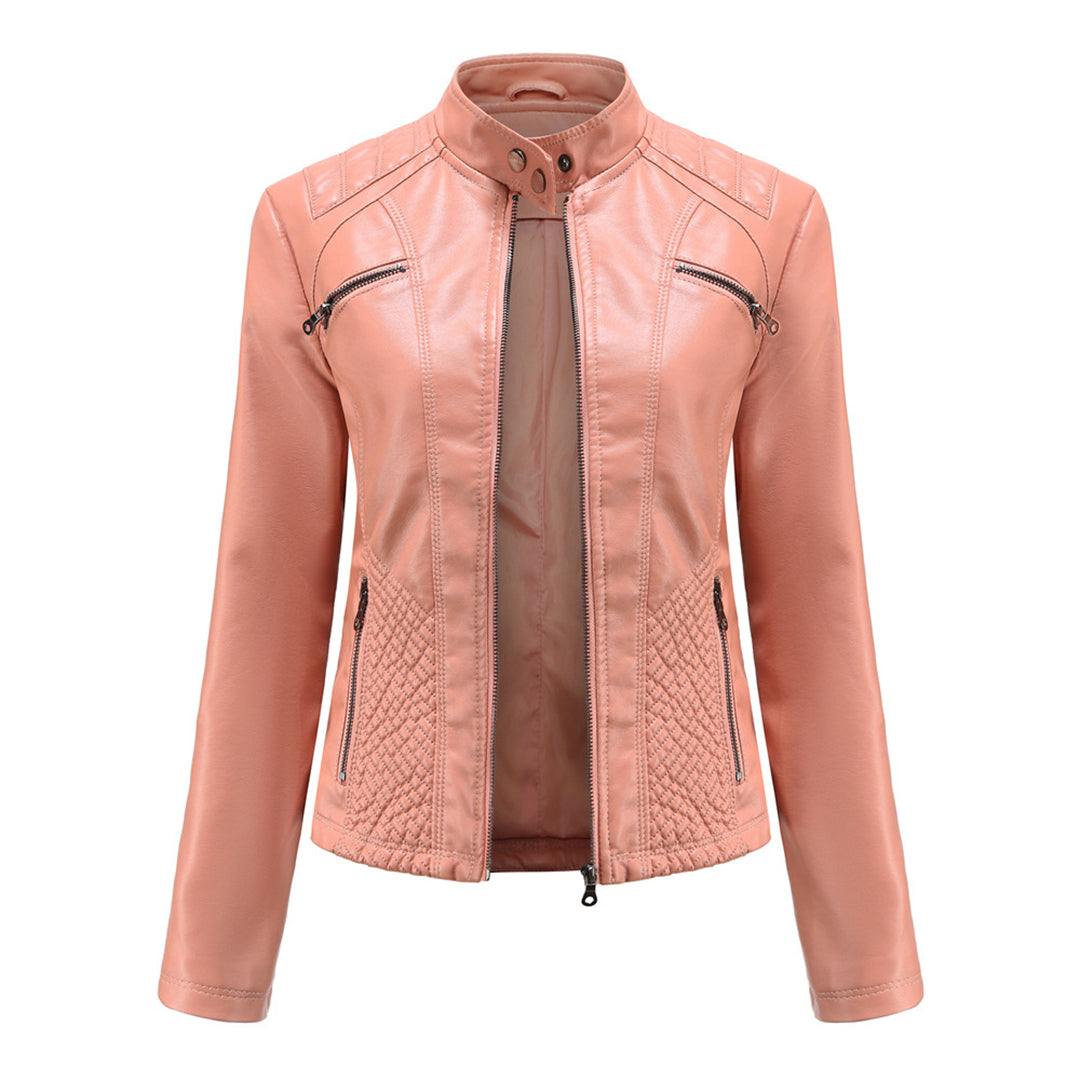 Veste Cuir Féminine Éclair Élégante
