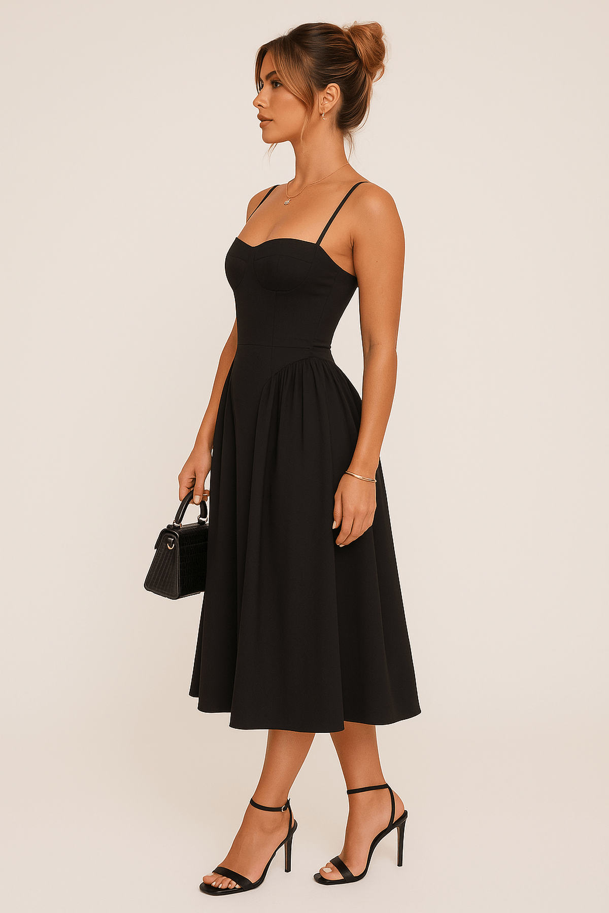 Robe Été Sans Manches avec Jupe Évasée