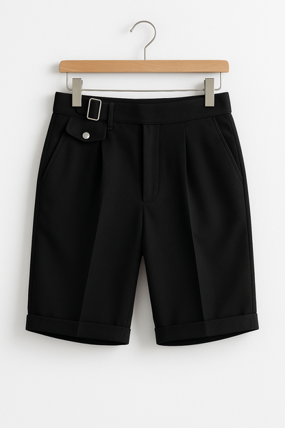 Shorts Homme Couture Plissés avec Pince