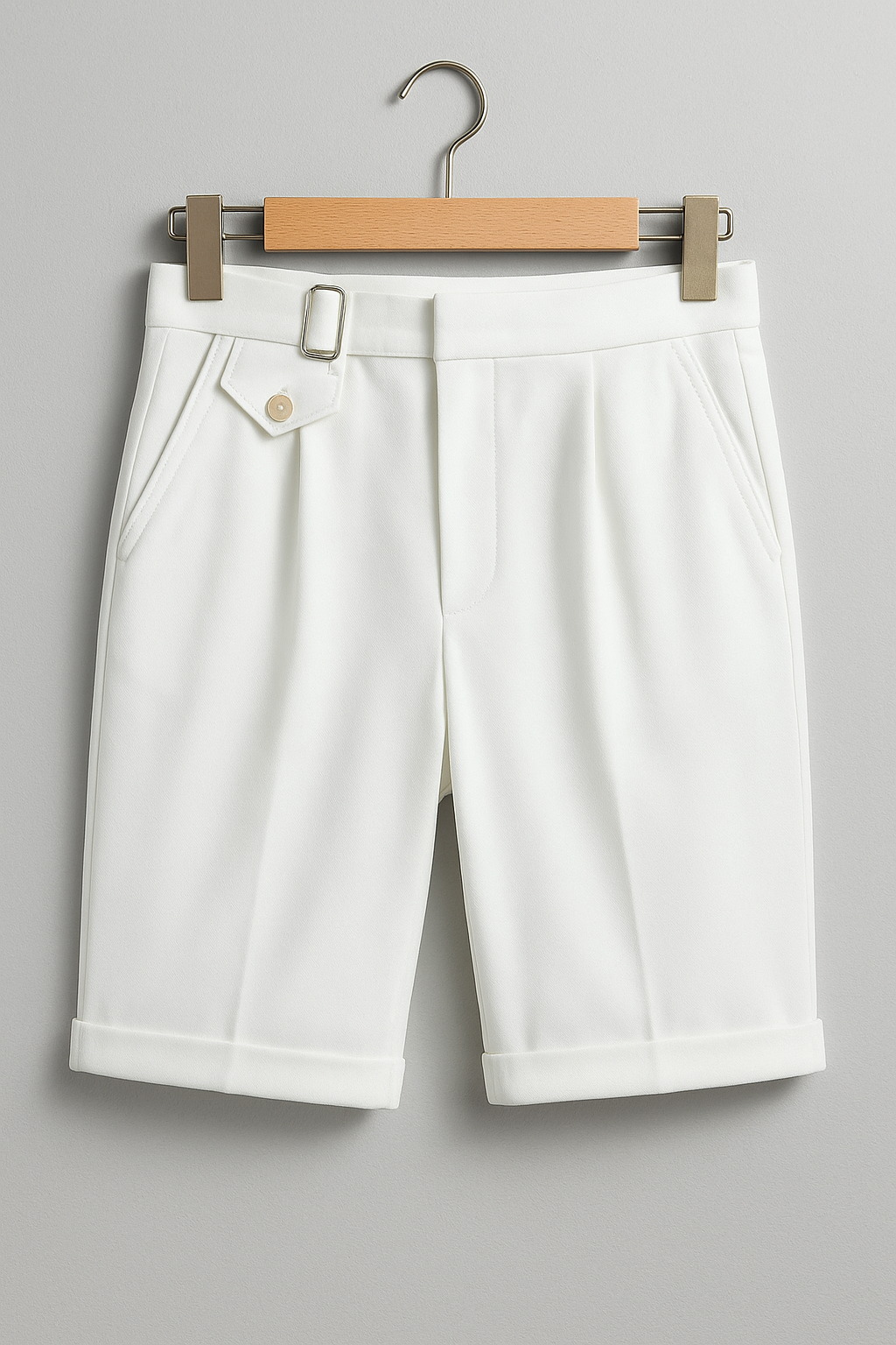 Shorts Homme Couture Plissés avec Pince